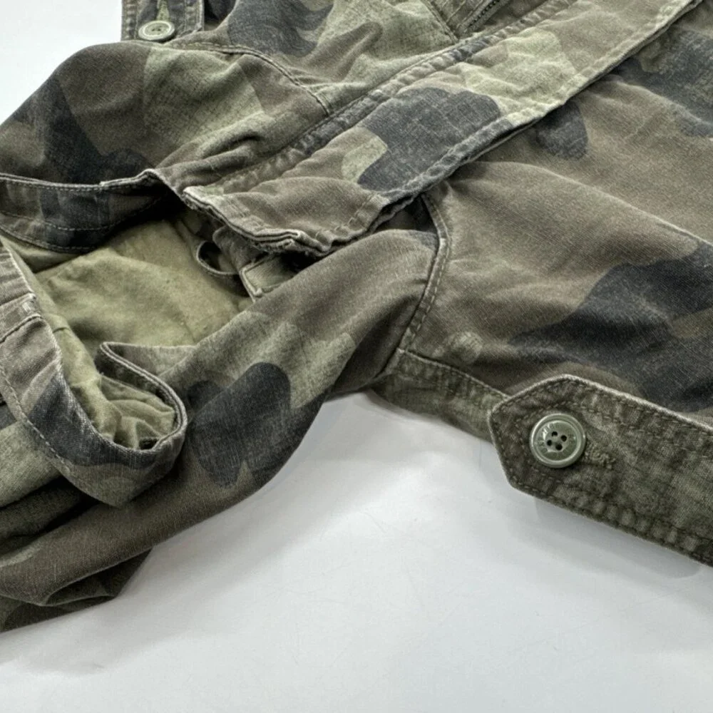 GAP Field Army Jacket Youth XXL 14 16 Camo Anorak Hooded Military Lined Canvas